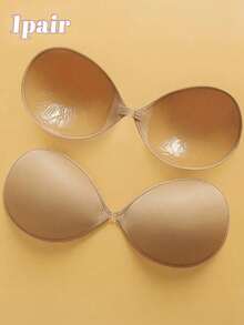 1/2 Pairs Women's Bio-Adhesive Invisible Breast Pads - Thickened Push-Up Lift Enhancer, Fuller Bust Line, Self-Adhesive Anti-Slip, Ideal For Bridal Lingerie & Invisible Undergarments