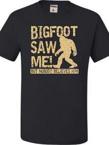 Adult Bigfoot Saw Me But Nobody Believes Him Squatch T-Shirt - Negro - Ver 1