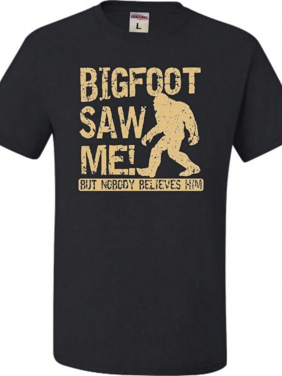 Adult Bigfoot Saw Me But Nobody Believes Him Squatch T-Shirt - Negro - Ver 1