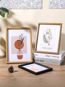 1pc-High-Transparency Acrylic Glass Wood-Plastic Retro Photo Frame-Acrylic Specimen Display Frame-Simple Wooden Photo Frame-Suitable For Living Room And Bedroom Decoration - Multicolor - View 7