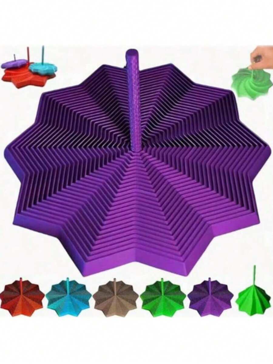 This Star-Shaped 3D Printed Fun Gyroscope, With Exquisite Design And Decorative Octagonal Handle, Is A Fun New Year Gift For Adults, With Innovative Design And Unique Shape - Multicolor - View 1