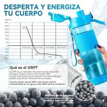 Botella de Agua Alcalina,Botella de Agua Filtro de 22 Onzas,Filtro de Agua Alcalina,La Botella que Filtra y Mejora Tu Agu, Botella Alcalina de Filtro de Agua para Deportes,Camping,Portátil(gris) - Azul - Ver 4