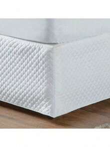 Queen Size Box Spring Skirt With Ultrasonic Quilting - 白色 - 查看 4