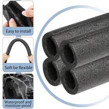 Amylove 24 Pcs 3.3 Feet Foam Pipe Insulation Foam Tube Insulating Water Pipe Pool Swim Noodles Pre Slit Heat Preservation Pipes Covers For Tubing Outdoor Winter Freeze Protection Black1 Inch - 1Inch - View 4