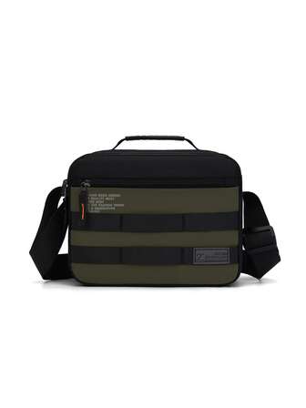 Herrryggsäck för fritidsbruk, Ny moderiktig enaxlad diagonalväska, Enfärgat nylontyg, Dragkedja, Snygg axelväska/budväska