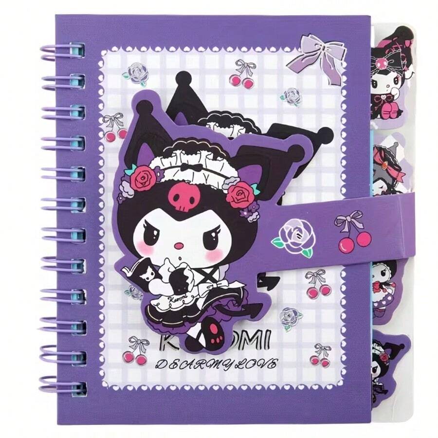 Sanrio 1 Book/Snario Kuromi Square Classification Coil Book Cute Cartoon Separated Magnetic Buckle Notebook Gift 65 Pages (Random Style) - Multicolor - View 1