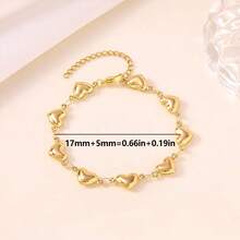 Pulsera de acero inoxidable con diseño minimalista de mariposa y corazón, versátil y de alta calidad, no se desvanece, apta para uso diario, unisex - Dorado - Ver 2