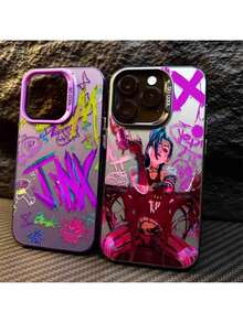 Anime Arcanes Graffiti J-Jinxs Covercompatible with  16 15 14 13 12 11 Pro Max XS Max 7 8 Plus Phone Case Shockproof Silicone Matte Cover- Cover compatible with  17 pro hülle,  17 pro max hülle,  17 hülle,  16 pro hülle - 1 - Übersicht 3