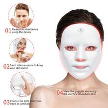 Seven Color Female Beauty Facial Mask, With USB Charging, Touch Screen, Multi-Functional Portable Face Care Equipment, Gifts For Girlfriends, And Valentine's Day Gifts For Women And Friends. - 白色 - 查看 6