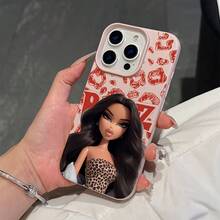 Funda de teléfono: Sexy  con estampado de leopardo, cabello ondulado, labios rojos calientes, diseño creativo, funda de teléfono adecuada para iPhone 17 16e 16 15 14 13 12 11 Pro Max Air X XR XSMAX 8 7 Plus, cubierta trasera suave a prueba de golpes, regalo para parejas - Color mixto 1 - Ver 7