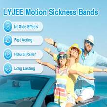 2对/4个装 防晕动症腕带 符合人体工程学设计 配有豆形按摩头，可进行穴位按摩 硅胶材质 适用于邮轮派对不适、晕机、晕车、孕吐及类似症状