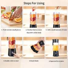 Portable USB Rechargeable Blender For Smoothies, Shakes, And Juices - 380ml Personal Size With 6 Blades, Perfect For Travel, Gym, And Outdoor Activities - 粉色 - 查看 4