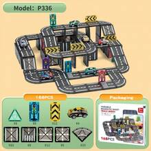 3-6 Years Old Kids Magnetic Road Magnetic Crane Car Toy Magnetic Building Blocks Creative Educational Toy, Birthday Gift - Set - View 10