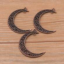 10pcs Hollow Moon Pendant, Alloy Crescent Moon Pendant, Celestial Pendant, Suitable For DIY Bracelet Necklace Jewelry Making