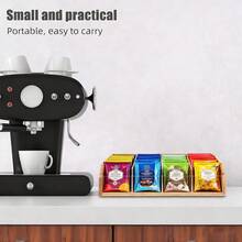 Tea Bag Storage Organizer Box, 4-Compartment Design, Suitable For Drawers, Cabinets, Countertops, And Wooden Tea Trays. - Apricot - View 2