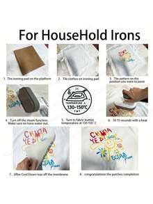 Stiker Setrika Panas Vinyl DTF Custom Gambar dan Teks untuk Berbagai Ukuran, Gunakan Desain atau Foto Anda untuk Personalisasi DIY, Cocok untuk Dekorasi Kaos, Bantal, Tas dan Pakaian, 1/5/10/20 pcs - MultiWarna - View 4