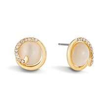 Juego de pendientes con colgante de piedra ojo de gato para mujeres, cadena de caja dorada, rhinestones de oro rosa, empaquetado individualmente, pequeño conjunto con elementos geométricos - Colgante de oro rosa - Ver 2