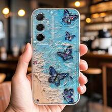 Adecuado para funda de teléfono  Galaxy Nueva A5 A3 A02 A34 A13 A14 A32 A24 A50 A54 A70 A73 A34 A55s NOTE 10F12 M10S Impresión de dibujo animado lindo TPU Estilo espacial transparente Diseño creativo simple Patrón de mariposa Funda protectora de moda Modelo 3703 - Multicolor - Ver 6