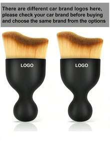 1 Stück Auto Innenraum Reinigungsbürste mit Auto Logo - Weiche Borsten Auto Detailbürste, geeignet zum Reinigen von Lüftungsschlitzen, Armaturenbrett, Ledersitzen, Mittelkonsole und anderen empfindlichen Oberflächen - Auto Detailtool, das den Innenraum nicht verkratzt, passend für Limousine, Lkw, SUV, Wohnmobil und Motorrad, Auto Zubehör - Verschiedenfarbig - Übersicht 2