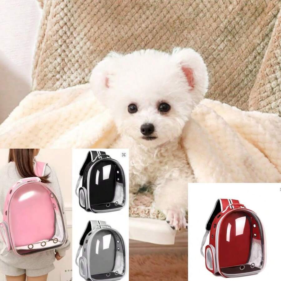 One Cat Backpack With A Transparent Window, Breathable, Multi-Functional, Side-Opening Pet Bag, Pet Travel Bag. A Pet Bag Specifically Designed For Cats. Small To Medium-Sized Transparent, Breathable, And Heat-Resistant Pet Bag For Cats And Puppies. Travel Transparent Cat Backpack, Available In Multiple Colors - Breathable Nylon, Zippered Capsule Design, Suitable For Small Pets, Perfect For Travel And Outdoor Use, Transparent Pet Travel Backpack, Portable Pet Restraint, Christmas Gift. - Multi-colored Pet Carrier + 80*100CM Blanket (random Color) - View 1