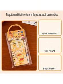 3 Stücke/Set Gelber Bär Schreibwaren Set beinhaltet süßes Bär Notizbuch, kleines Geschenk Schreibwaren Set, Spiralbindung Notizbuch Set, kreatives Geschenk, Studentengeschenk, Belohnungsgeschenk, Geschenk zum Schulanfang, Geburtstagsgeschenk, Studentenschreibwaren kleines Geschenk, Lernmaterial (Muster zufällig) - Verschiedenfarbig - Übersicht 11