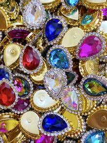 10/30颗双层水滴向日葵玻璃水钻 | DIY发饰/包包/婚礼装饰 | 情人节、斋月、宰牲节及其他节日的完美礼物