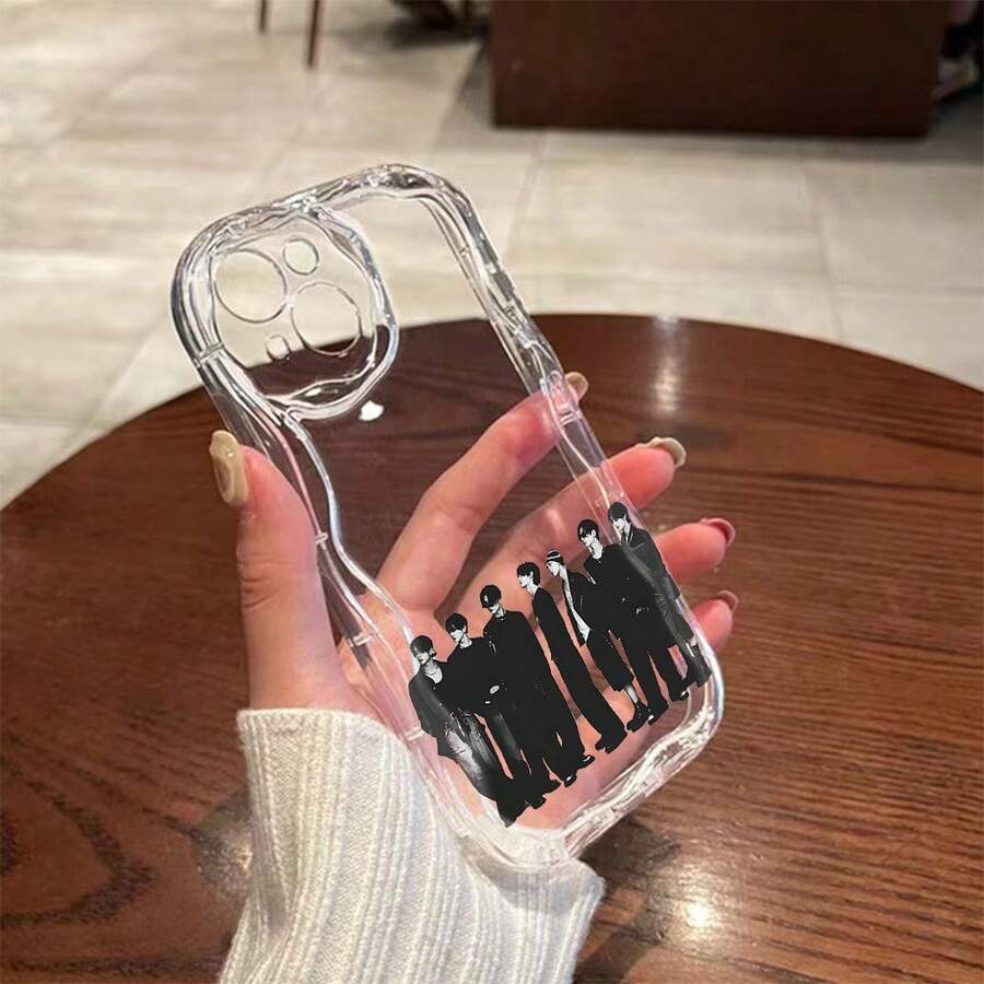New Korean Fashion Combination E-ENHYPENS Phone Case For  17 16e 16 15 14 13 12 11 Mini Pro Max Air X XR XSMAX 8 7 Plus, Shockproof Soft TPU Back Cover, Anime Theme, Fashion Design, UV Printing, Durable Material, Smartphone User Pink Phone Cases  17 Gifts Decoration  17 Pro Case Stitch - 混合顏色 - 查看 1