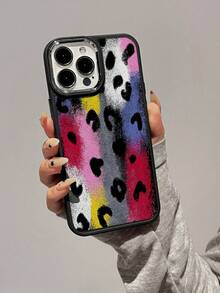 1 pieza Funda de teléfono suave y resistente al choque de piel sintética vintage con eslogan y patrón de letras compatible con iPhone y - Multicolor - Ver 4