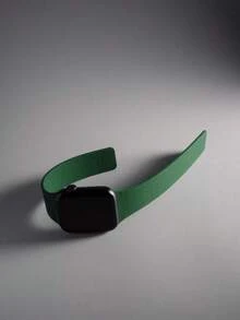 1条男女通用荔枝纹硅胶磁吸表带，兼容 42mm、38mm、40mm、41mm、44mm、45mm、46mm、49mm，时尚智能手表替换表带，适用于Series Ultra2、Ultra SE2、SE 11、10、9、8、7、6、5、4、3、2、1