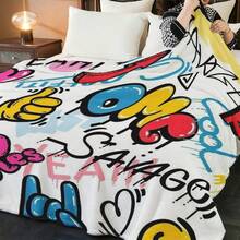 Hip Hop Energetic Graffiti Cozy Flannel Throw Blanket All-Around Blanket Adaptation Couch Sofa Bed Office Nap Dorms Car Living Room Bedroom Picnic Travel Camping Chair Beach Wall Decoration Machine Washable Soft Warm Flannel Blanket Lightweight Portable Fluffy Throw Blanket Comfortable Flannel Blanket Graffiti Font "Street", "RAP", "", "KISS"+Love Arrow Lightning Gesture+Hip-Hop Logo "KING" Street Art Hip-Hop Energetic Rebellious Style Matching Fall Decor Fall Decorations For Home Autumn Decor Bedroom Decor Festival Coverage Birthday Anniversaries New Year Gifts Christmas Wedding Exclusive Gift Blanket For Her Him Friends, Family, Colleagues, Brothers, Sisters, Girlfriends, Boyfriends, Girlfriends, Schoolmates Suitable For Movie Fans Or Unique Decor Daily Casual Blanket All Season Comfort Hip Hop Cool Holiday Gift - Nhiều màu - Xem 6