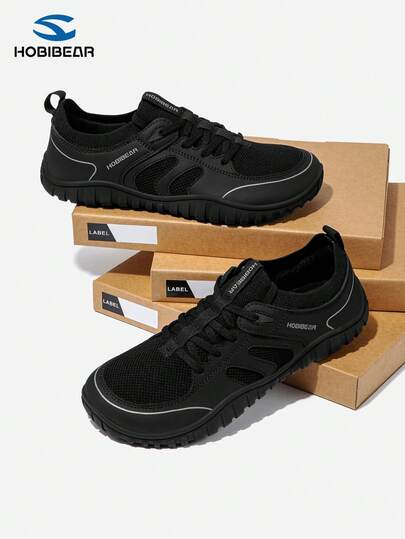 HOBIBEAR 男士休闲运动鞋，时尚舒适透气，一脚蹬设计，宽鞋头软底，适合户外徒步、旅行、工作等场合。