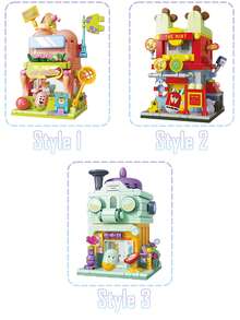 SPONGEBOB 海绵宝宝双层街景汉堡店、搞笑屋和章鱼哥艺术画廊创意屋 - 彩色 - 查看 8