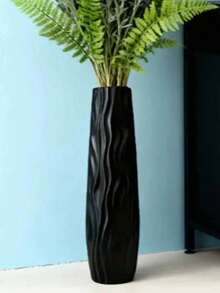 1pc Floor Standing Large Vase, Modern Wavy Pattern Vertical Vase, Big Floor Vase For Living Room, Bedroom, Study, Balcony, Hotel, Restaurant, Holiday - Vase For Inserting Long Cut Flowers, Displaying Dried Flowers, Artificial Flowers, Decorating Living Room Corner, Foyer, Rental Home Decor, Willow Branches, Roses, Suitable For Housewarming, Grand Opening, Celebration Events, Family Gathering, Party - Multicolor - View 4