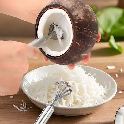 不锈钢锯齿椰子刨丝器兼鱼鳞刮刀，鱼鳞去除器/去鳞器，椰子刨丝器，多功能厨房工具，厨房削皮器，清洁工具