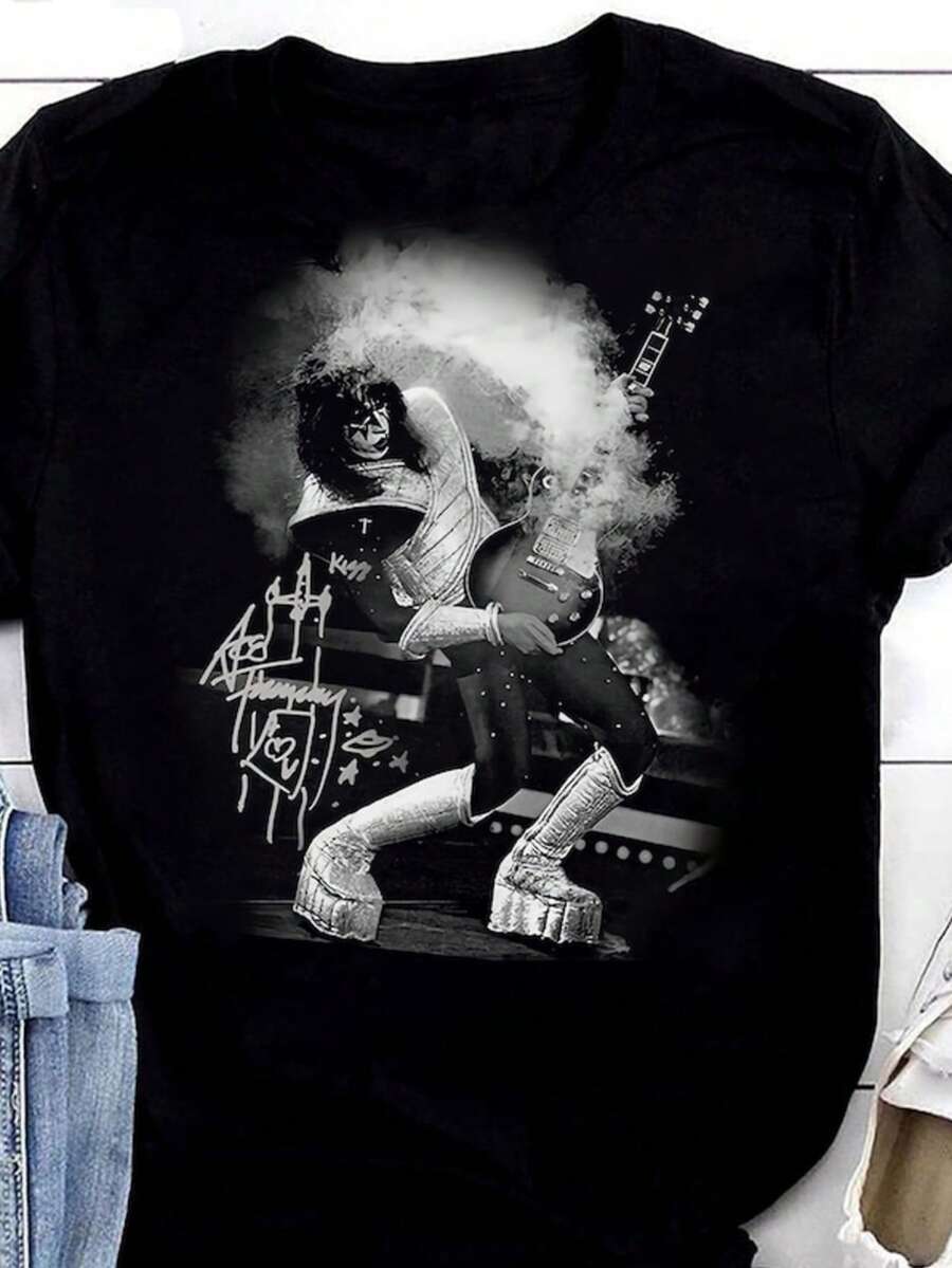 Ace Frehley Gift For Fans Cotton Men Women T Shirt - màu đen - Xem 1
