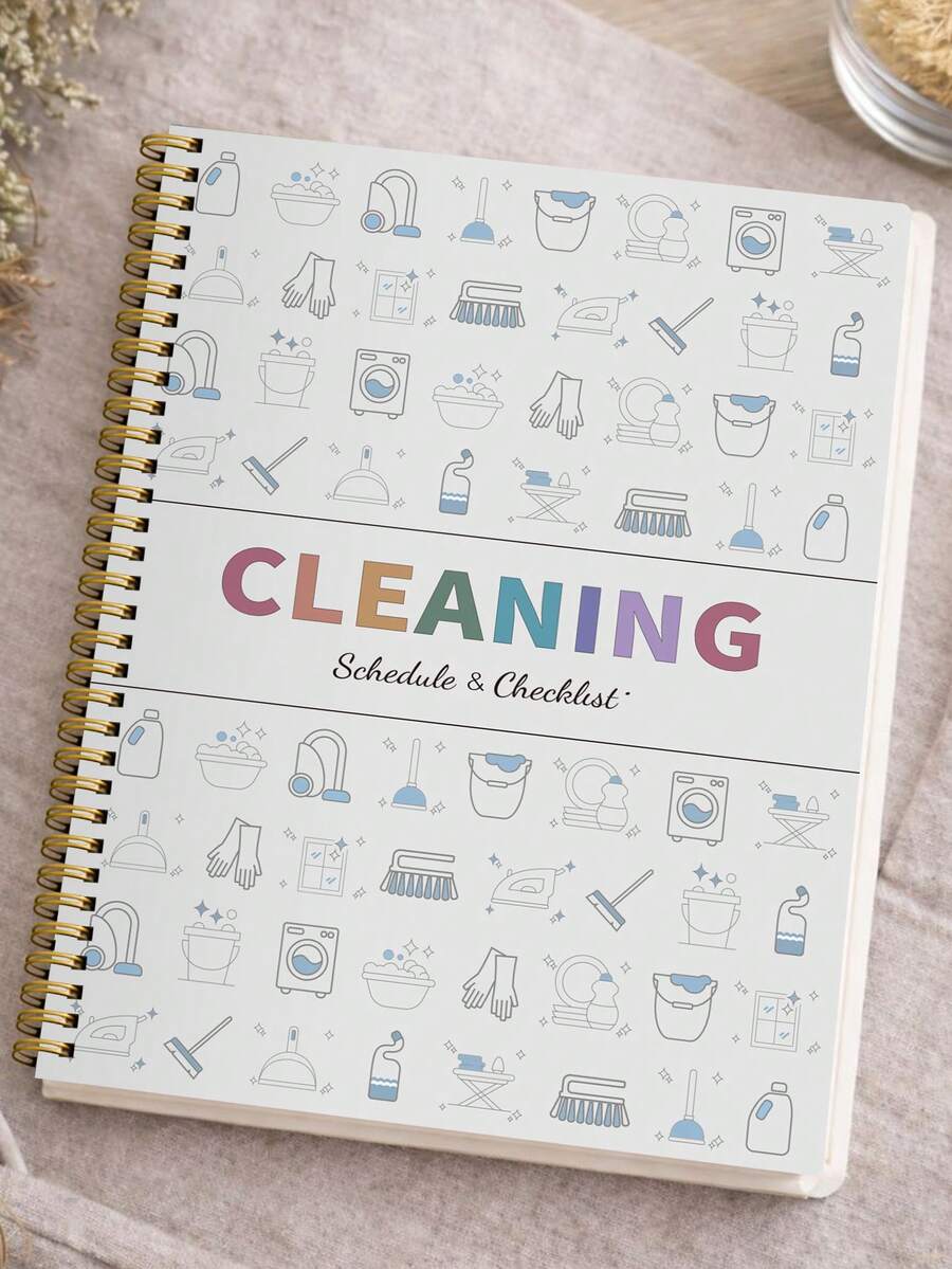 A5 ADHD清洁计划笔记本 - 每周/每月清洁计划表和清单，适用于家庭整理、返校用品和办公用品