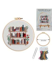 Simple Flower For Teenager Embroidery Kit With Thread, CN EN Instruction,Stamped Cloth,Needles DIY Gift For Student - Multicolor - View 12