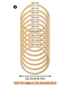 10pcs Bamboo Embroidery Hoops, 8cm/10cm/15cm/20cm - Apricot - View 15
