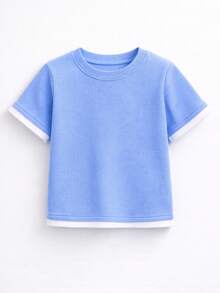 2-Piece Summer Boy's Set - Stylish And Modern T-Shirt And Shorts - Lightweight, Cool, And Comfortable - Màu xanh nhạt - Xem 6