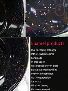3 قطع طقم أواني طهي مطلية بالمينا متعددة الألوان، قدر طهي مطلي بالمينا سميك ذو مقبضين، متعدد الاستخدامات للموقد الغازي والحثي، يشمل قدر الحساء وقدر الحليب وطبق مينا كرتوني جميل - وعاء المينا - مشاهدة 11