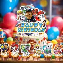 13件套汪汪队立大功蛋糕装饰套装，包括天天生日装饰，汪汪队立大功主题生日派对装饰，儿童派对用品，婴儿派对用品 - 彩色 - 查看 11