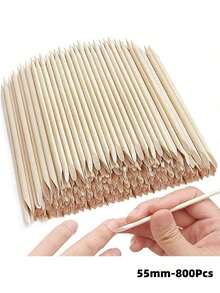 1000/500/300/100/10pcs Orange Wood Cuticle Pusher, Double-Sided Multi-Purpose Wooden Cuticle Remover, Manicure Pedicure Tool, Cuticle Pusher Or Eyebrow Waxing Stick, For Facial Hair Removal - Ginger - View 36