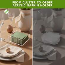 Estante acrílico para toallas de invitados, soporte transparente para toallas de papel de baño, soporte para pañuelos desechables, adecuado para baño, cocina, fiestas, bodas y diversas ocasiones - transparente - Ver 4
