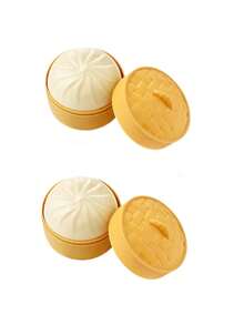 1/2pcs Dumpling Shaped Soft Cute Stress Relief Toy, Dumpling Shaped Squeeze Stress Ball, Steamed Bun Shaped Squeeze Stress Relief Toy, Dough Ball Soft Cute Dumpling Shaped Sensory Stress Relief Toy, White Soft Cute Bun Adult Gift - Multicolor - View 14