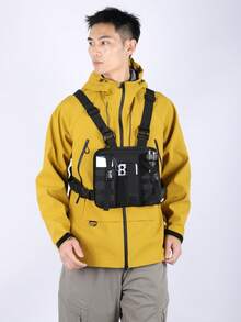 2026 New Tactical Bag Casual Personalized Vest Bag Men's Chest Bag Multifunctional Outdoor Sports Backpack Cycling & Motorcycle Bag Fishing Bag Student Bag Gift For Boyfriend, Gift For Father, Birthday Gift, Valentine's Day Gift, Father's Day Gift - Black - View 7