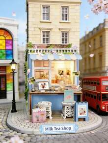 Kit di montaggio fai-da-te per modellino di casa in stile vintage, artigianato fatto a mano, regalo di compleanno per amici, giocattolo antistress - Multicolore - Visualizzare 13