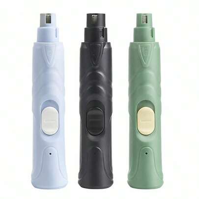 可充电宠物指甲磨甲器，带 LED 灯和 2 档静音运行 - 无痛研磨系统，适合大型犬修剪指甲。