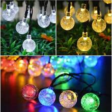 Magic Su Solar Powered LED String Lights, 20/30/100 LED Bulbs Options, 8 Lighting Modes - Suitable For Cafe, Porch, Stairs, Outdoor Events, Thanksgiving, Graduation, Earth Day, Indoor Lighting. Solar Rechargeable LED String Lights, Durable And Suitable For Outdoor Use. - Multicolor - View 8