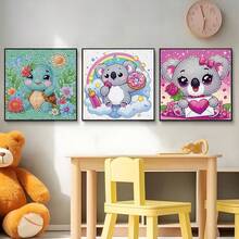 1 Set Diamond Painting Kit - Raccoon, Shiny Diamond Mosaic Art Kit, Handmade DIY Diamond Room Decor Painting, Kids Holiday Craft Supplies, Includes Canvas, Diamond Bags, Tools, Suitable For Home Wall Decor, Tabletop Decor, Kids Holiday Gift, And Friends Festival Gift - Multicolor - View 8