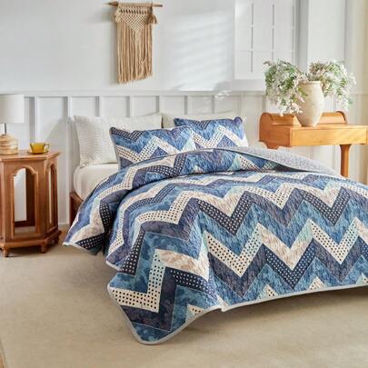 3pcs King Size Duvet Cover Set With Pillowcase, Lightweight & Soft Quilted Bedspread, Digital Printed Bed Cover For All Seasons, Spring/Summer